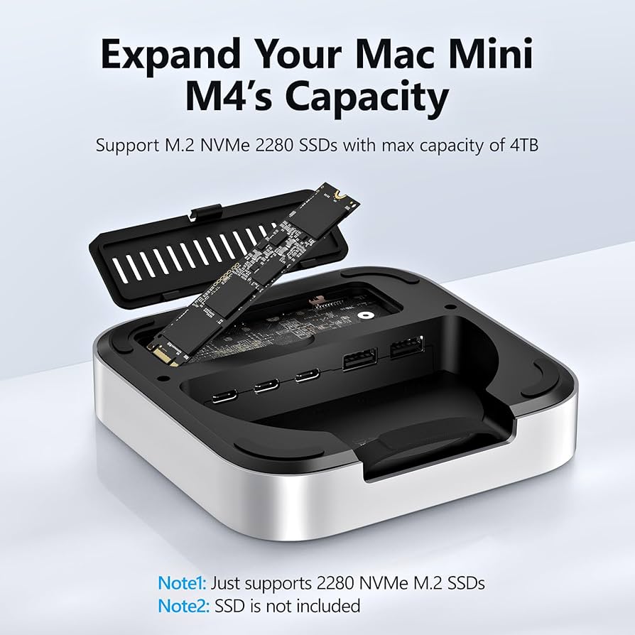 Amazon.com: Mac mini M4 Dock, 9 +1 in 1 Mac mini M4 Hub, SSD